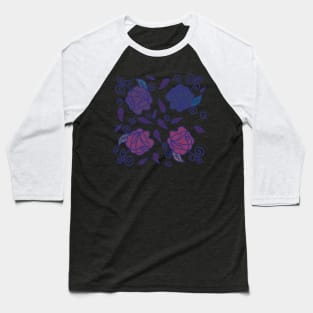 Stained Glass Roses Baseball T-Shirt